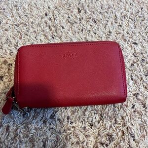 Tory Burch Cherry Red Saffiano Wallet